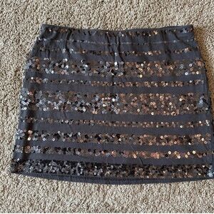 Express Black Sequin Mini Skirt C-22